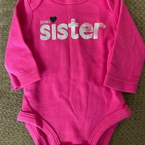 Little sister long sleeve onesie. Size Newborn